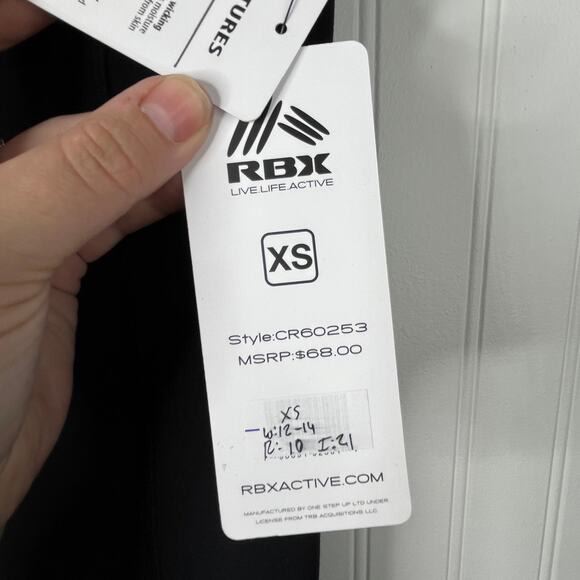 NWT RBX Medium Compression Capri Length Leggings Mesh Detail Workout Athletic - Picture 4 of 12